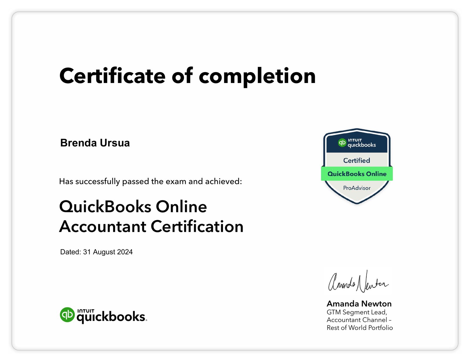 QuickBooks Online ProAdvisor certification